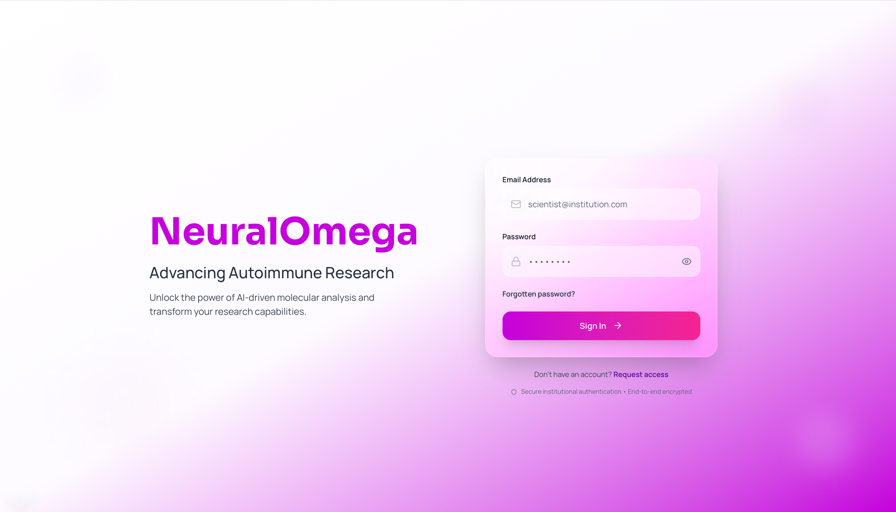 Neural Omega Research Hub Interface